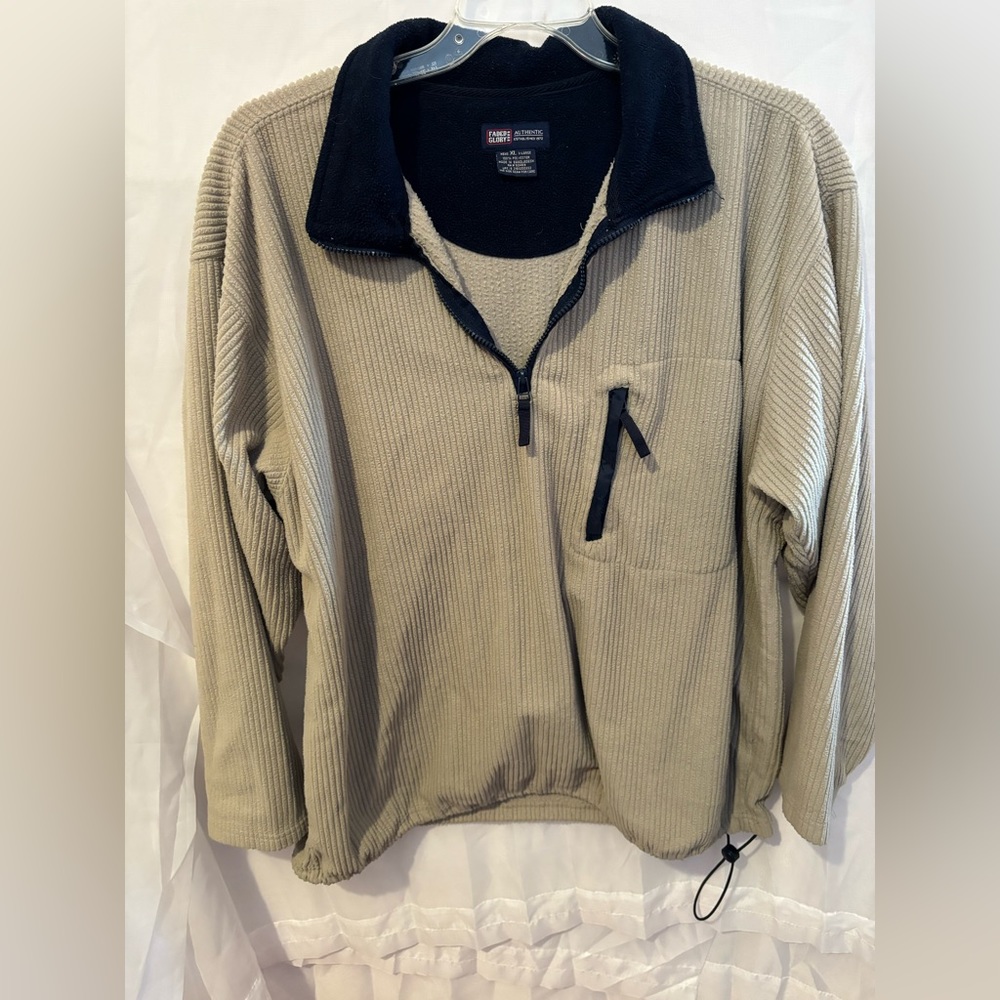 Faded‎ Glory Men’s Beige 1/4 Zip Pullover Size XL